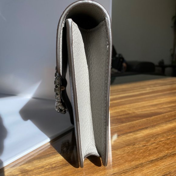 New with Dustbag Gucci Dionysus Leather Clutch in Gray - Picture 4 of 7